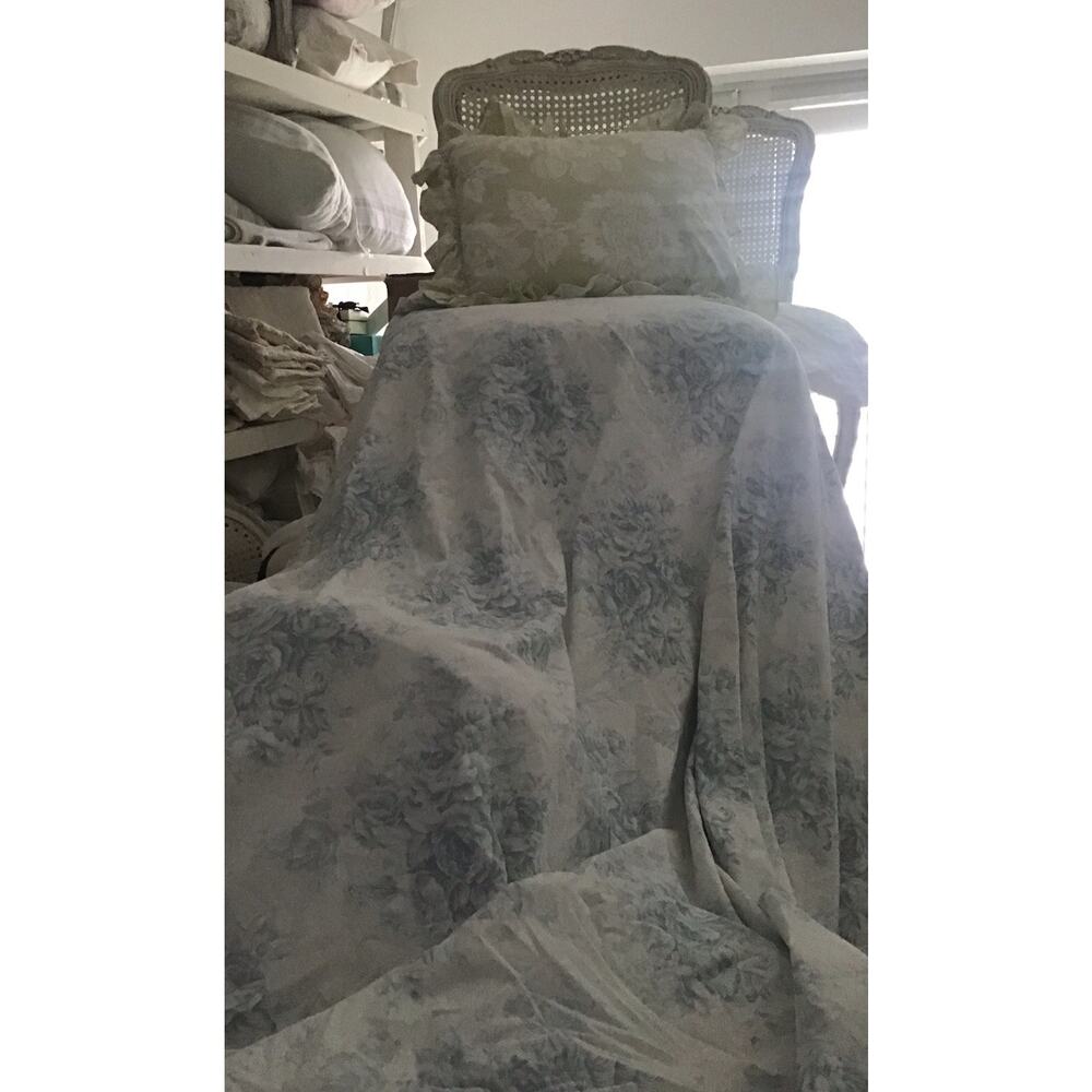 Set Rachel Ashwell Chic Couture Serenity White Willow Blue Duvet Cases Vintage